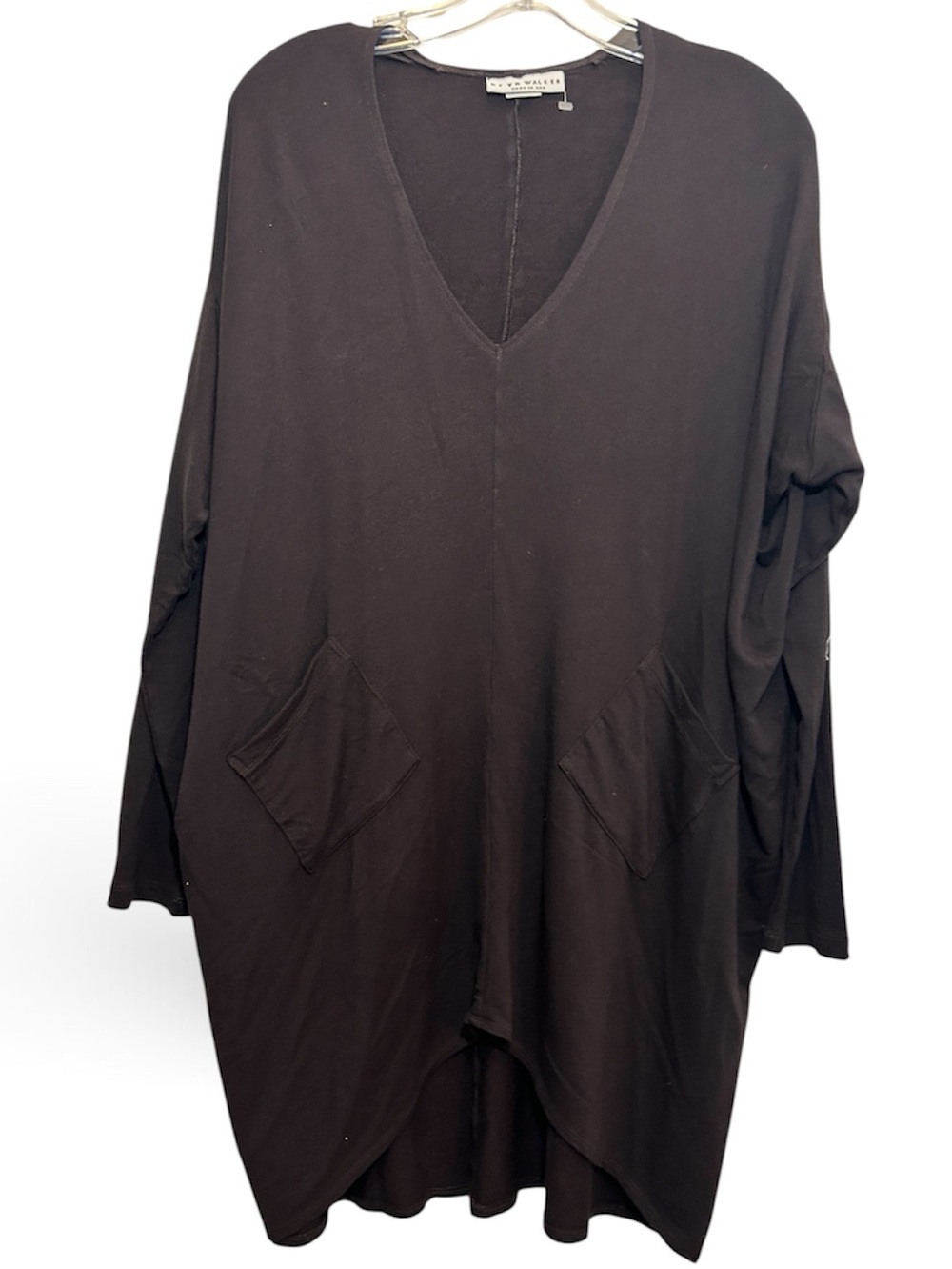 bryn Walker Black V-Neck Oversized Tunic relaxed womans small top lagonlook